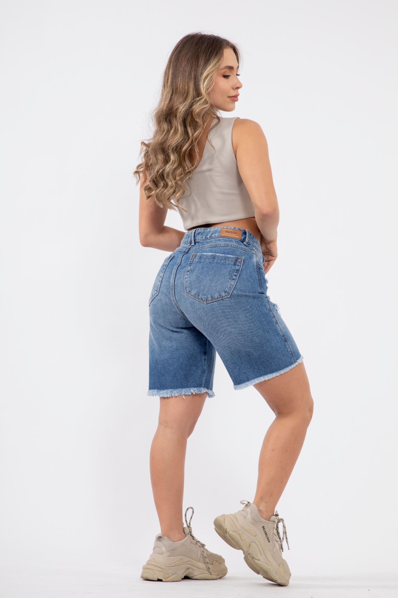Bermuda Denim con Piedras