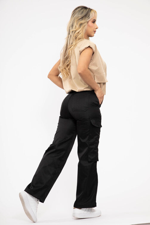 Pantalón Cargo Satín