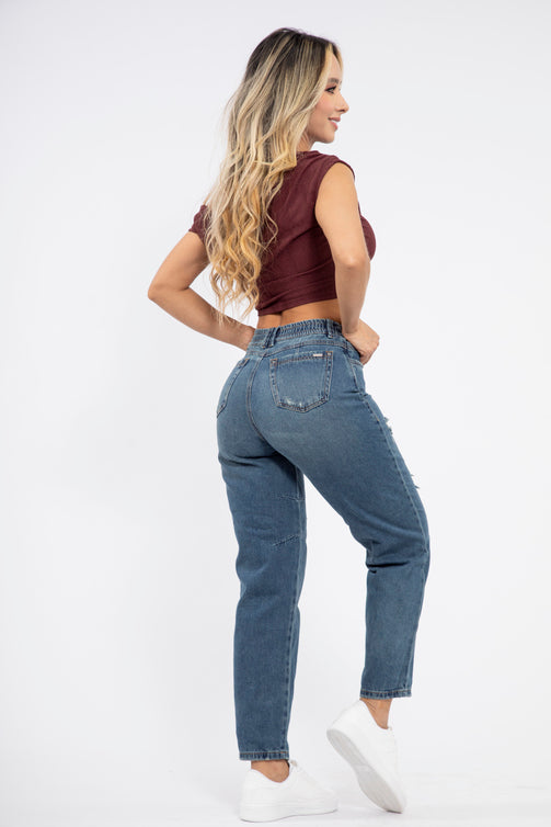 Jean barrel con rotos - REF: 10215