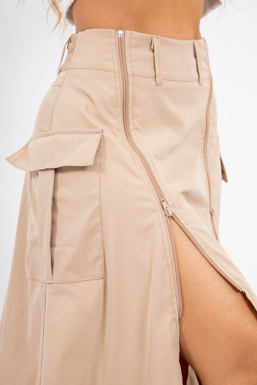 Falda Maxi tipo Cargo con Abertura