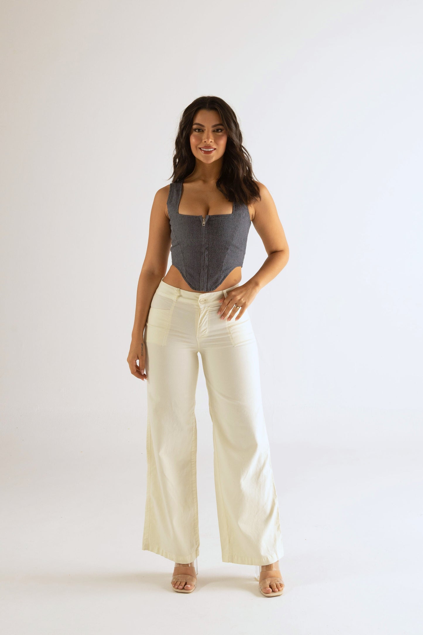 Pantalón wide lego tono amarillo - REF: 10250