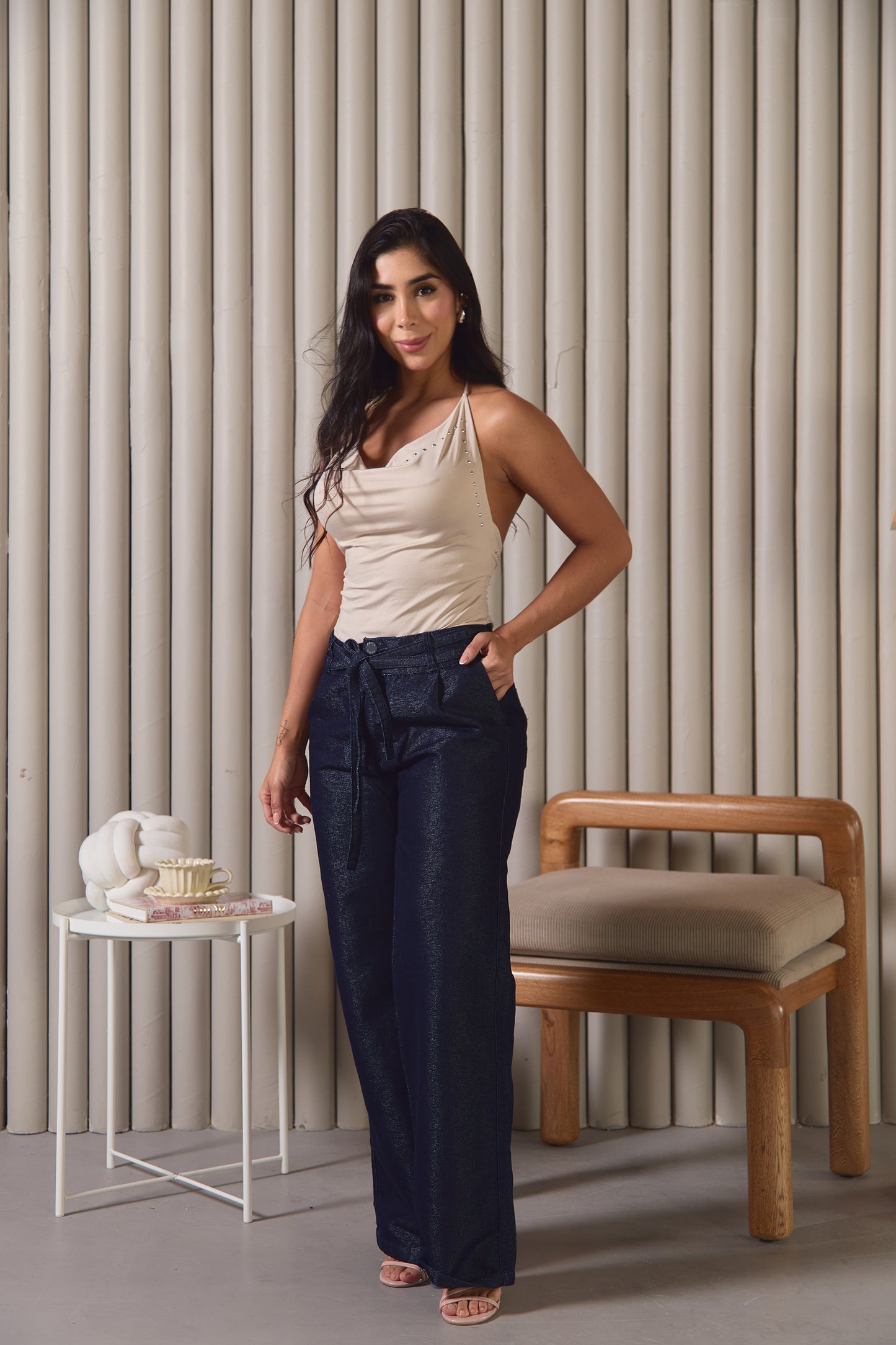 Wide leg con acabado brillante - REF: 10329