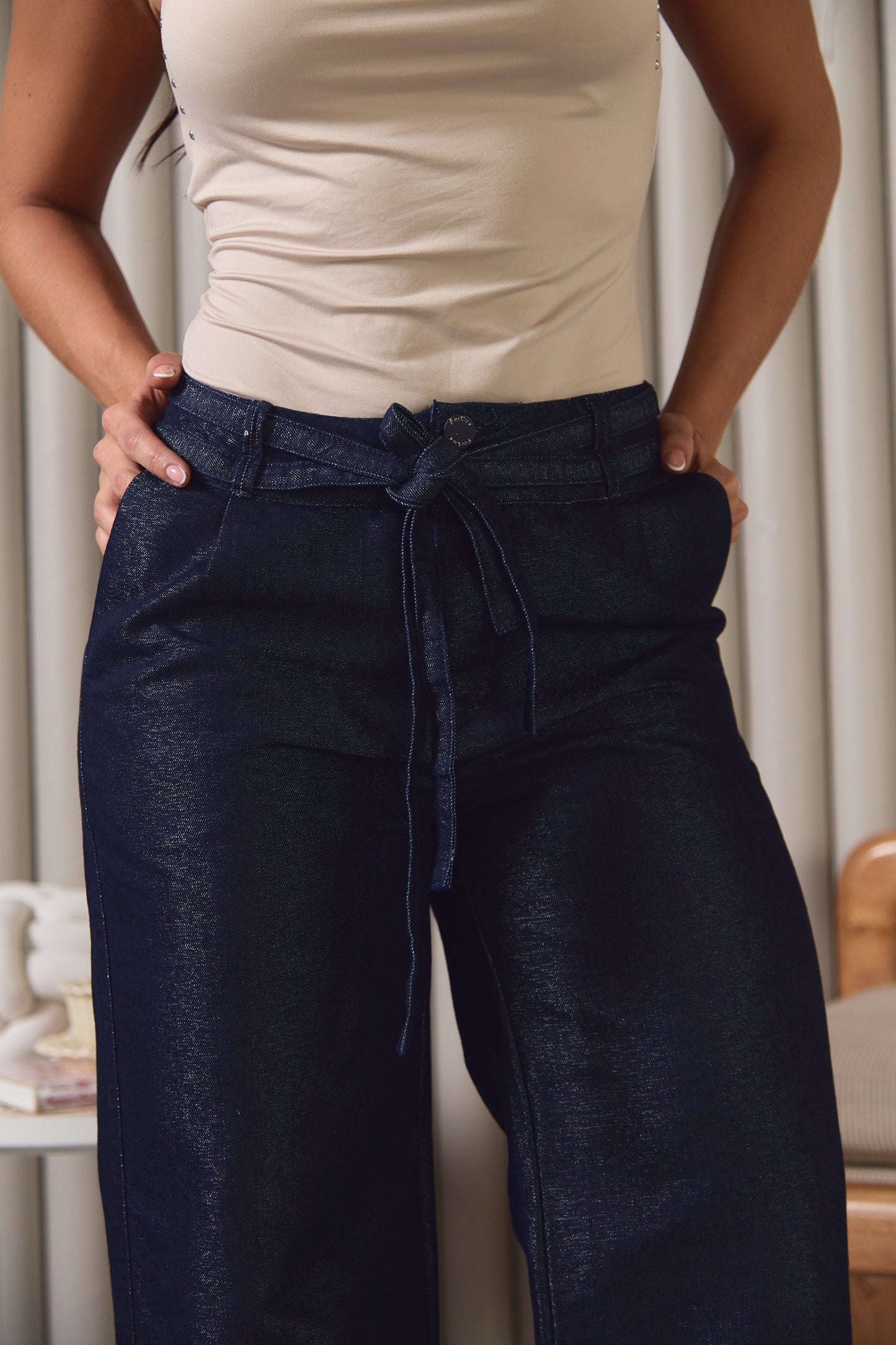 Wide leg con acabado brillante - REF: 10329