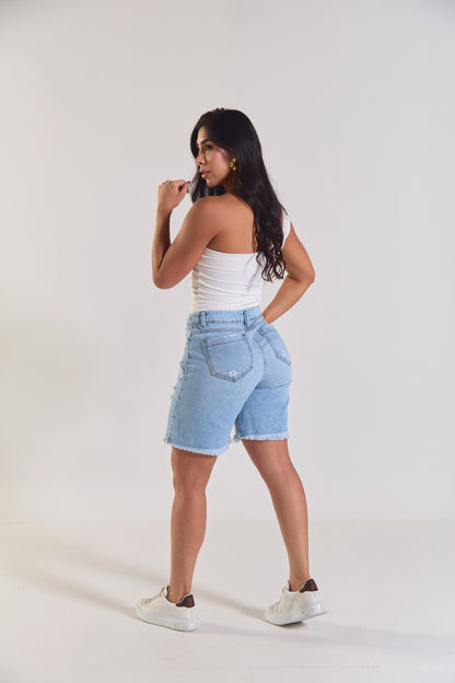 Bermuda denim con rotos - REF: 10310
