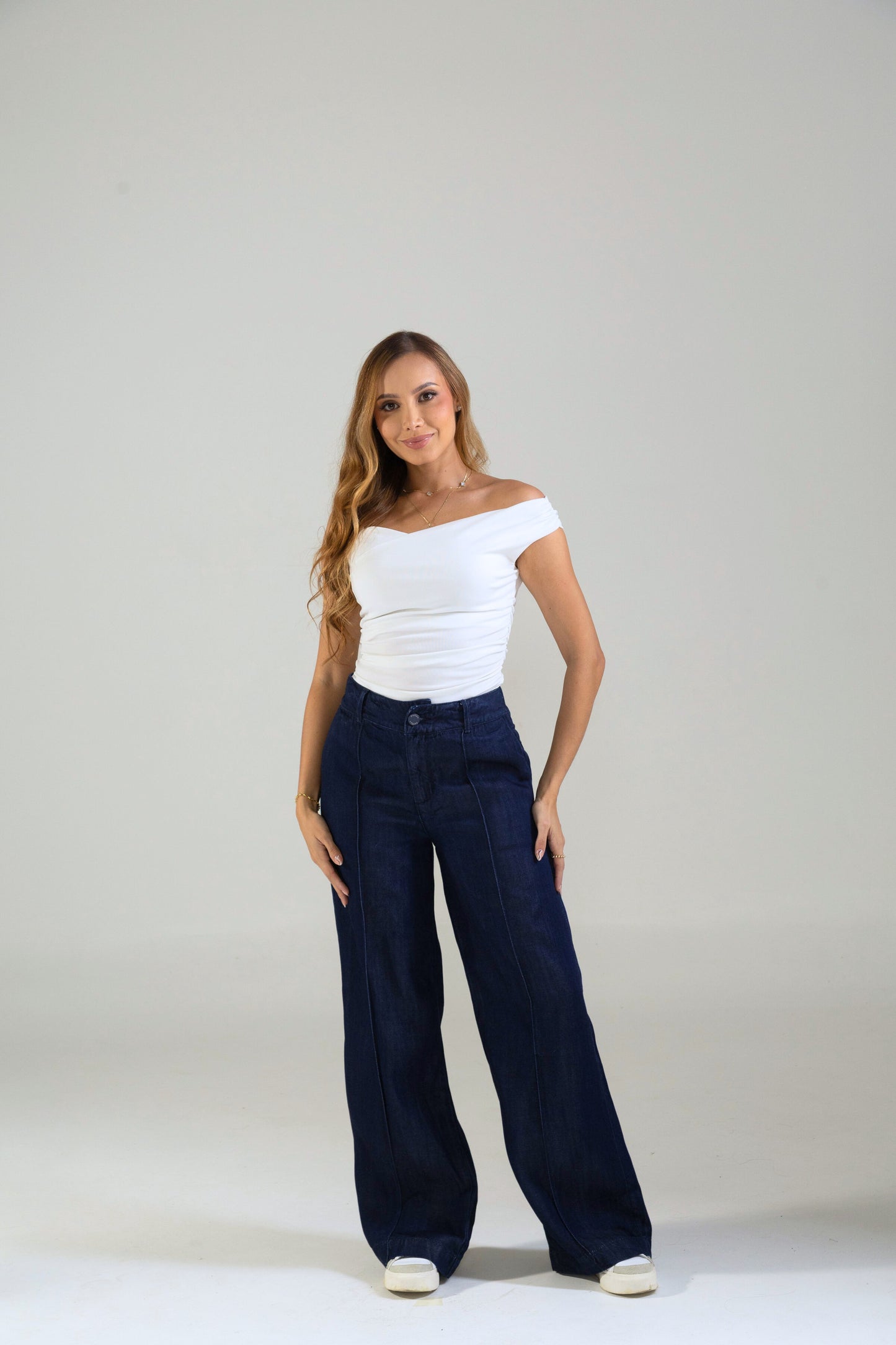 Pantalón en denim con vena - REF: 10264