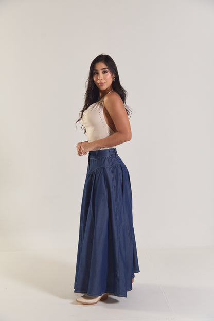 Falda denim con abertura frontal - REF: 10334