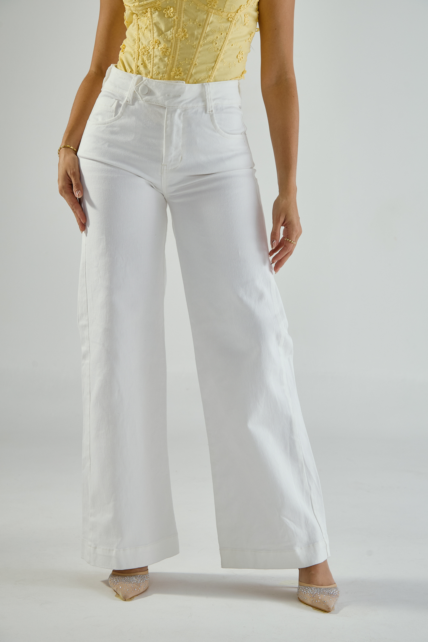 Jean blanco semi campana - REF: 10270