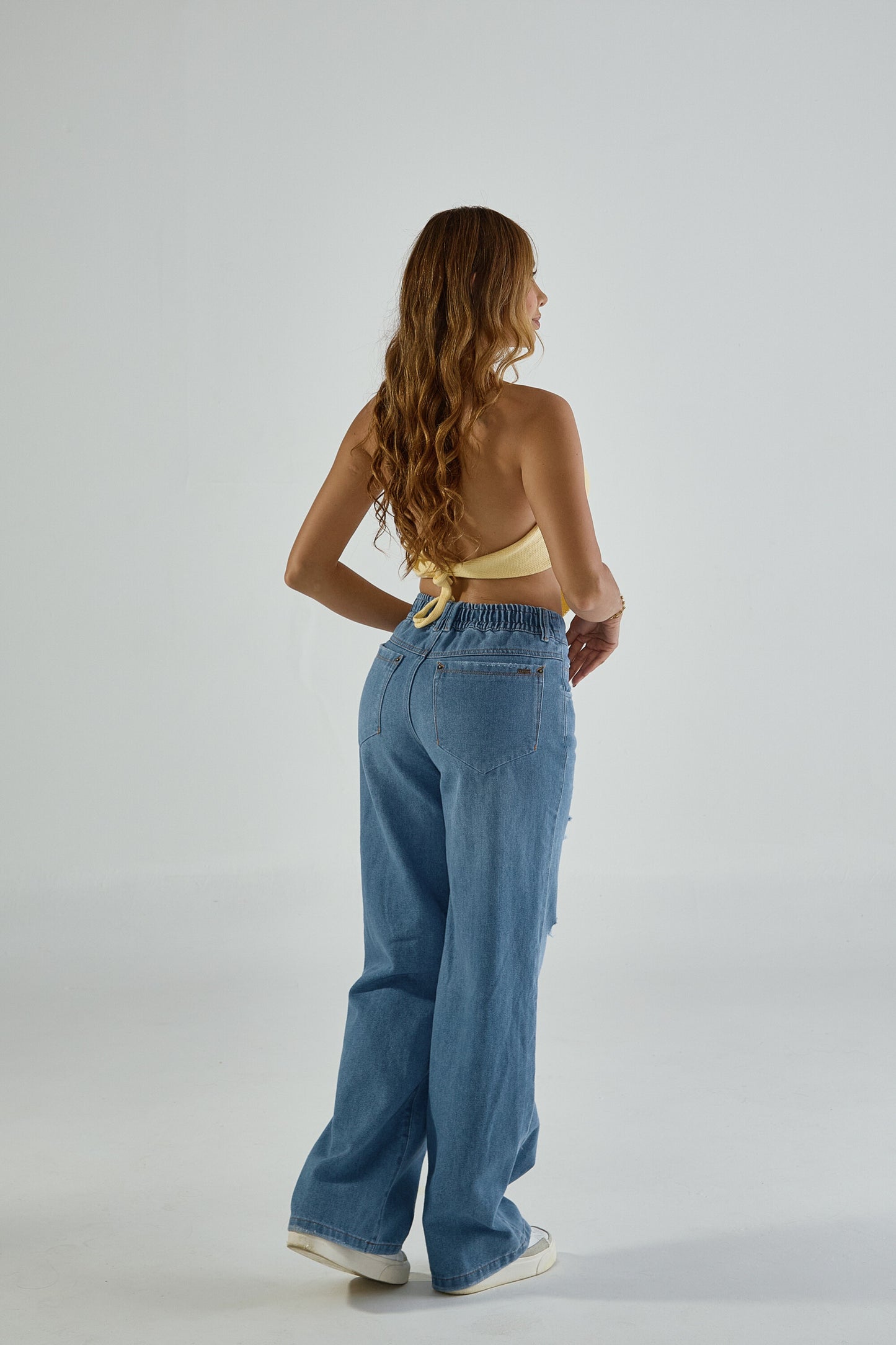 Jean wide leg con desgaste - REF: 10298