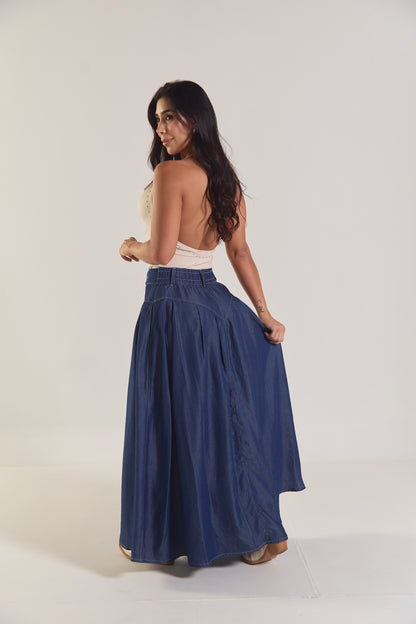 Falda denim con abertura frontal - REF: 10334