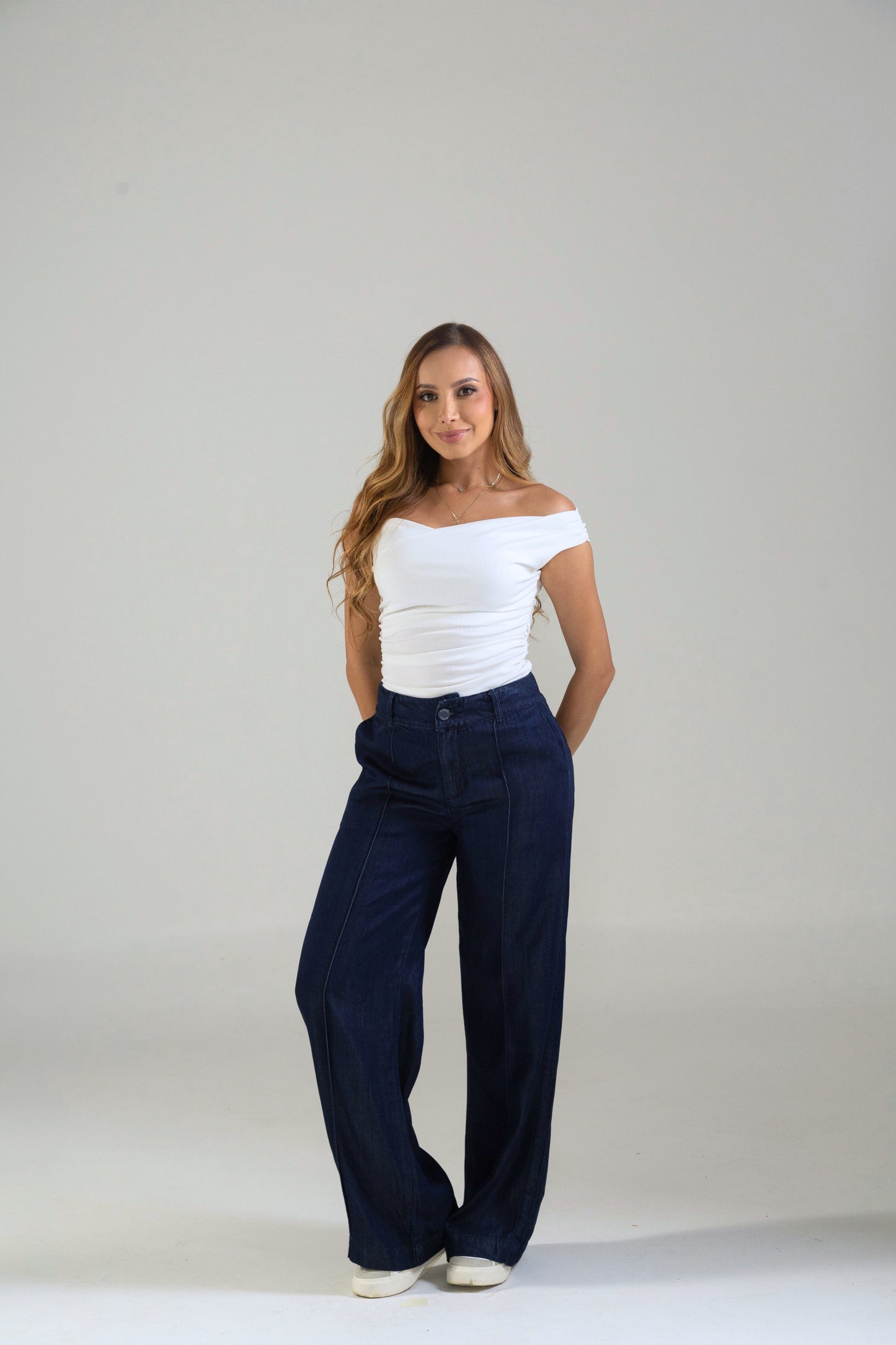 Pantalón en denim con vena - REF: 10264