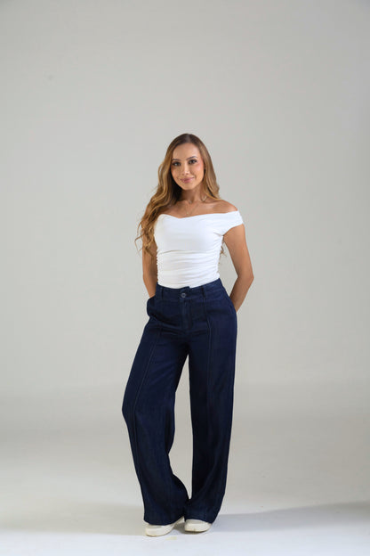 Pantalón en denim con vena - REF: 10264