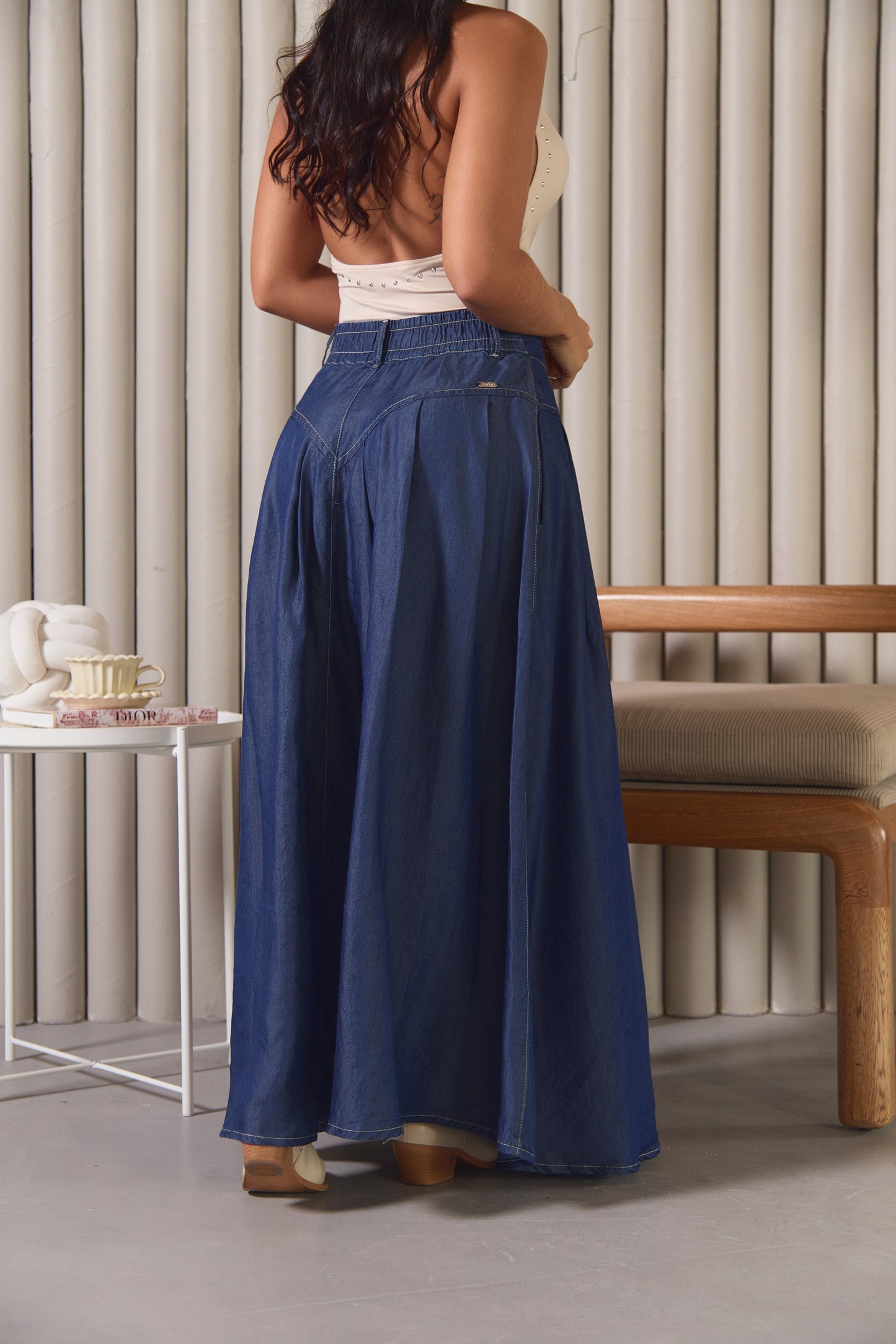 Falda denim con abertura frontal - REF: 10334