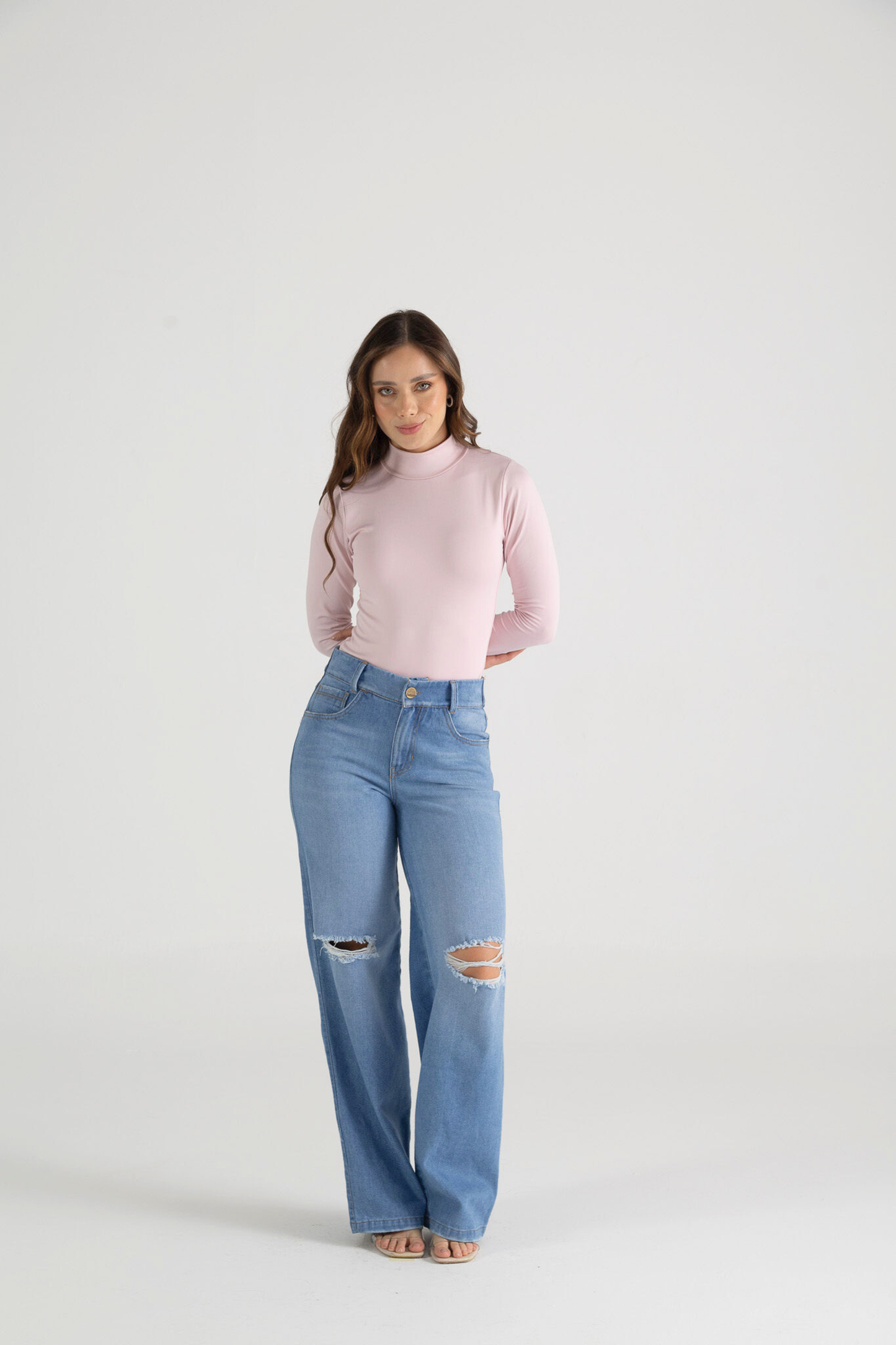 Jean wide leg con rotos - REF: 10279