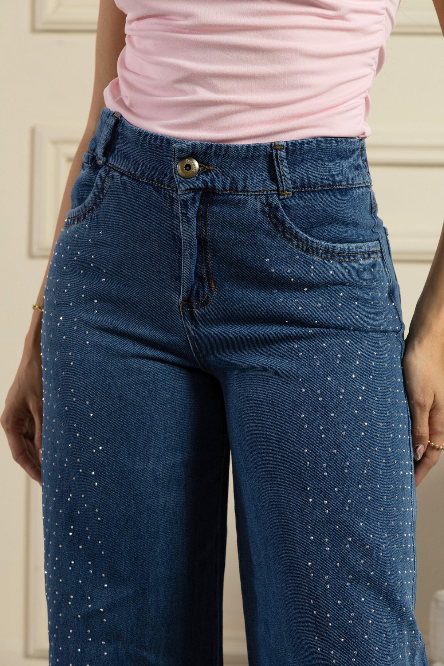 Jean palazzo con lentejuelas - REF: 10288
