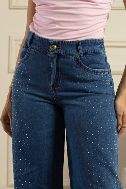 Jean palazzo con lentejuelas - REF: 10288