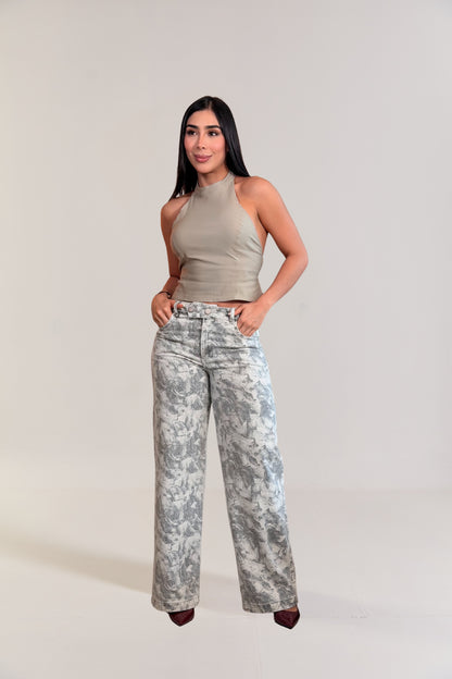 Pantalón wide leg estampado - REF: 10432