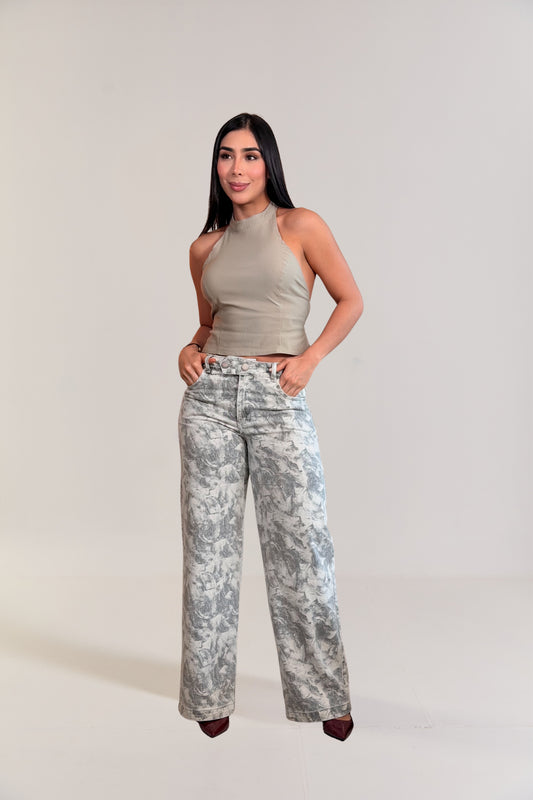 Pantalón wide leg estampado - REF: 10432