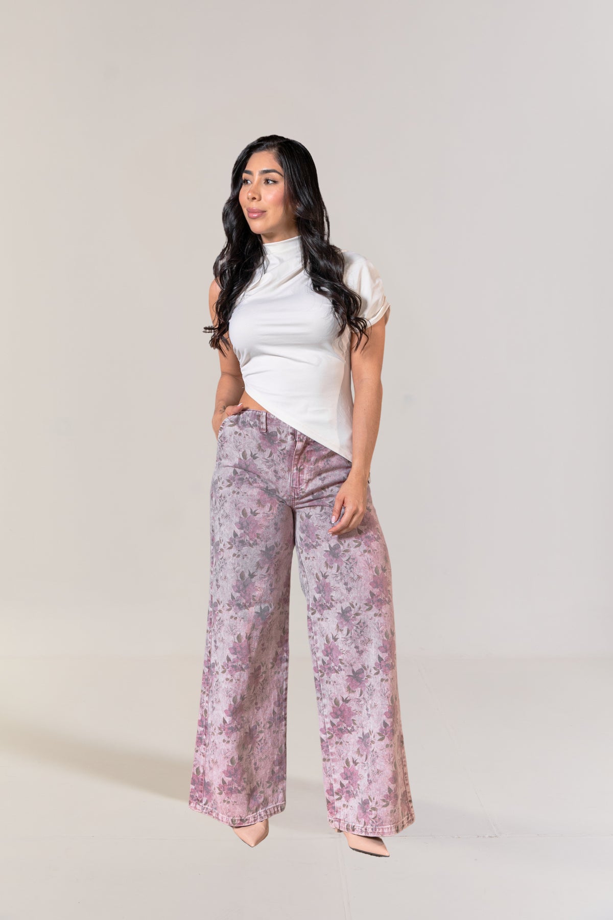 Jean con estampado floral - REF: 10493
