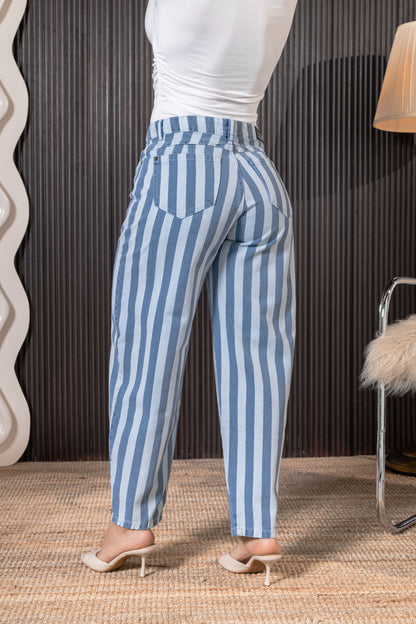 Jean barrel de rayas - REF: 10476