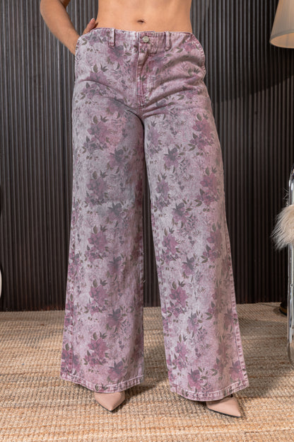 Jean con estampado floral - REF: 10493