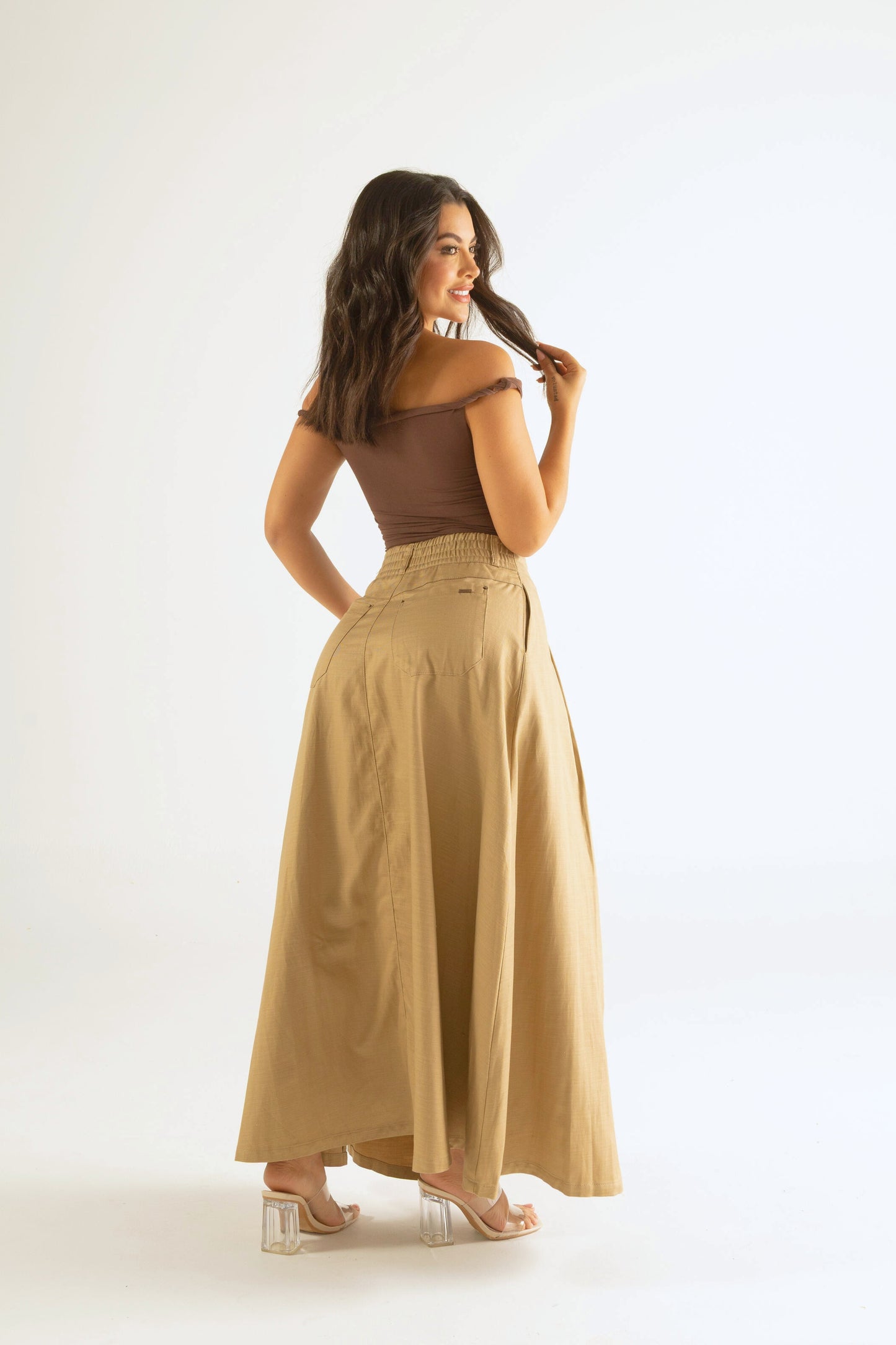 Falda larga con abertura frontal - REF: 10121