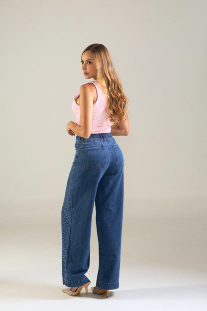 Jean palazzo con lentejuelas - REF: 10288
