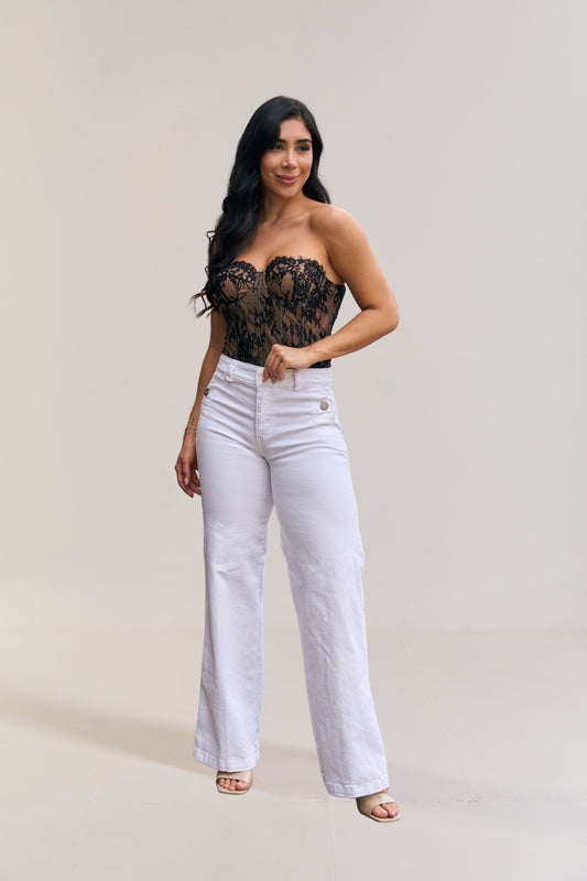 Jean recto en tono blanco - REF: 10458