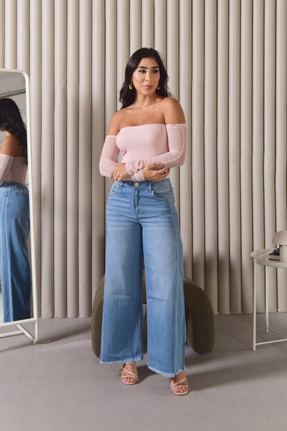 Jean con apliques laterales - REF: 10359