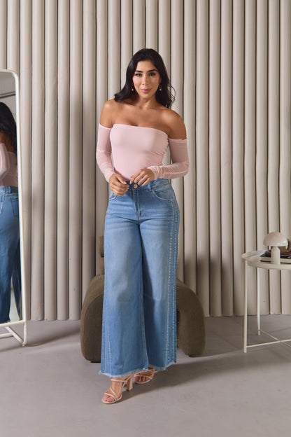 Jean con apliques laterales - REF: 10359