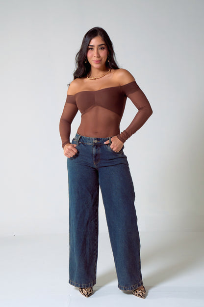 Jean wide leg efecto envejecido - REF: 10369