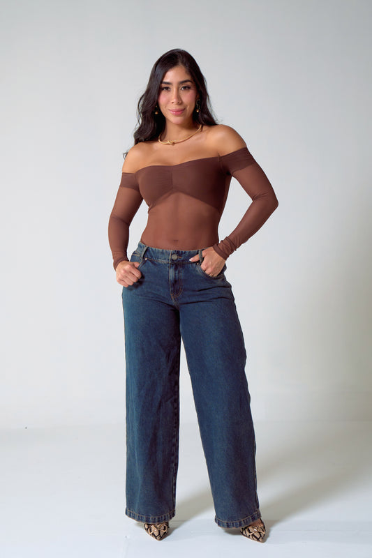 Jean wide leg efecto envejecido - REF: 10369