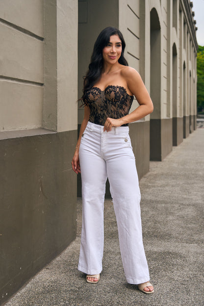 Jean recto en tono blanco - REF: 10458