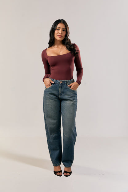Jean semi barril azul medio - REF: 10424