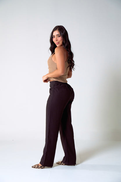 Pantalón en tela con sesgo lateral - REF: 10395