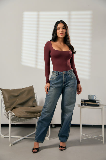 Jean semi barril azul medio - REF: 10424