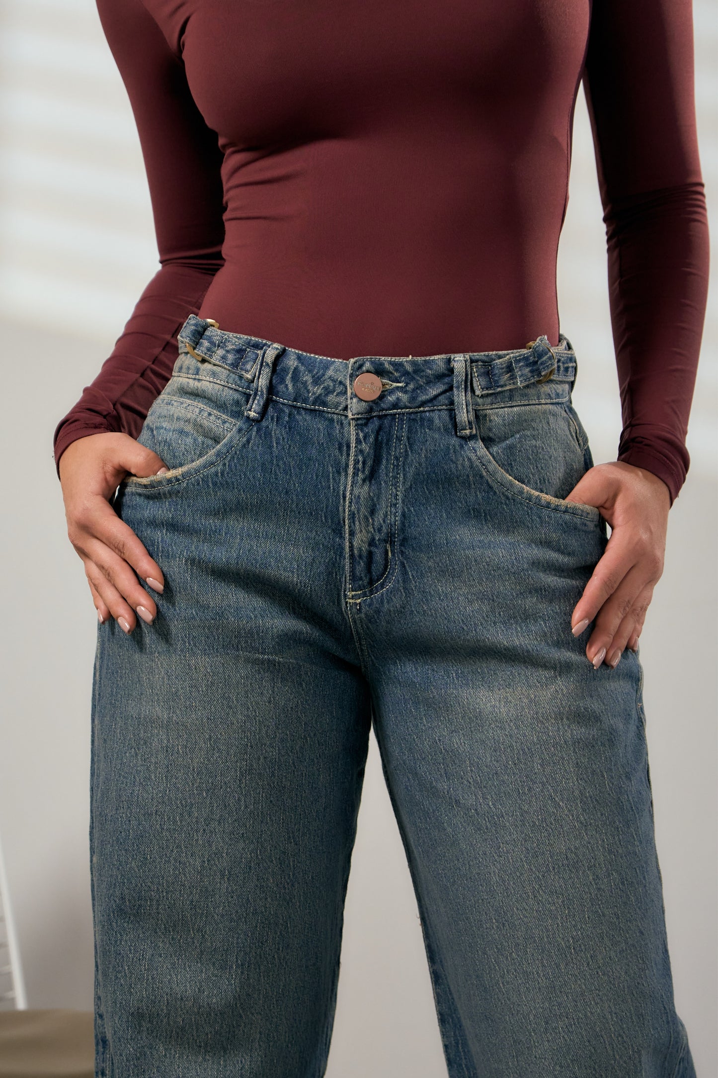 Jean semi barril azul medio - REF: 10424