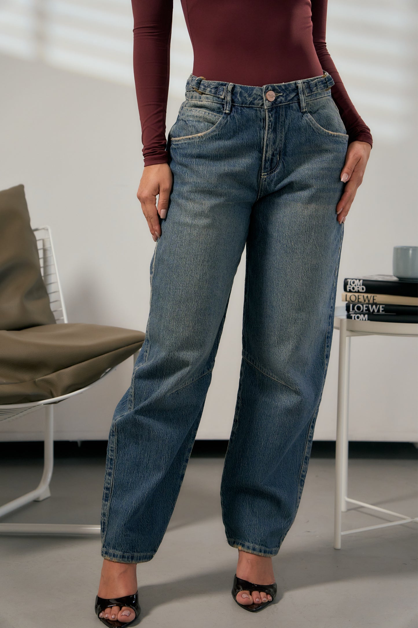 Jean semi barril azul medio - REF: 10424