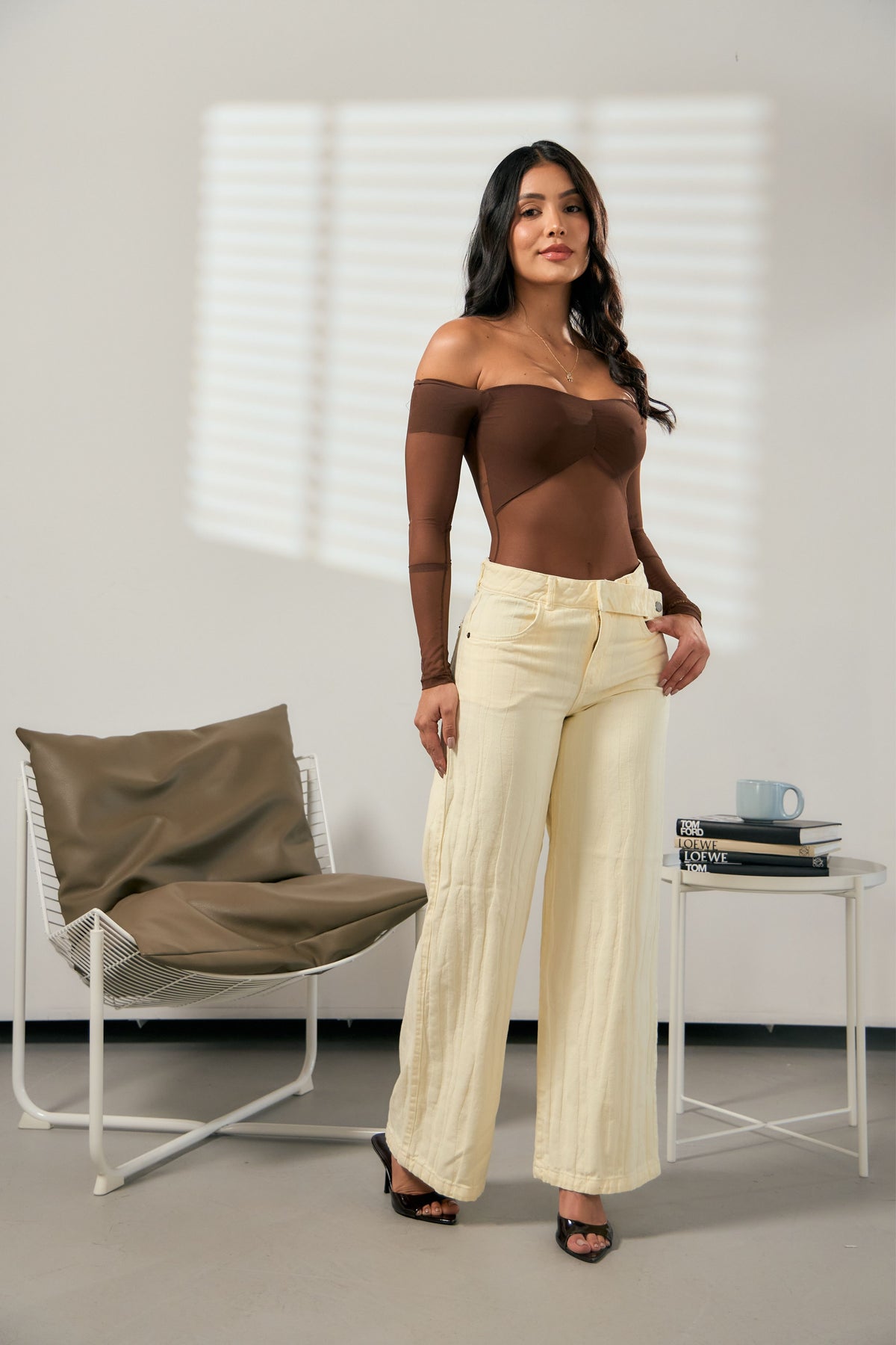 Pantalón wide leg rayas en relieve - REF: 10464