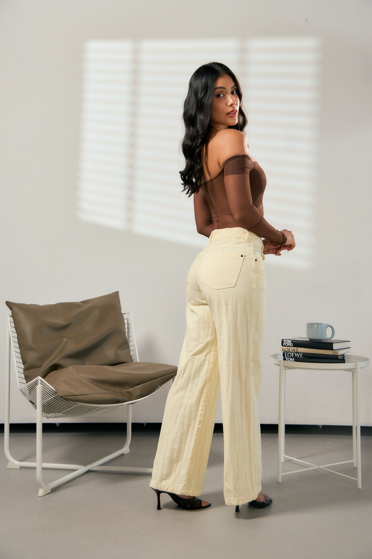 Pantalón wide leg rayas en relieve - REF: 10464
