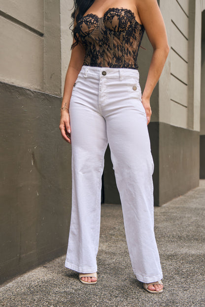 Jean recto en tono blanco - REF: 10458