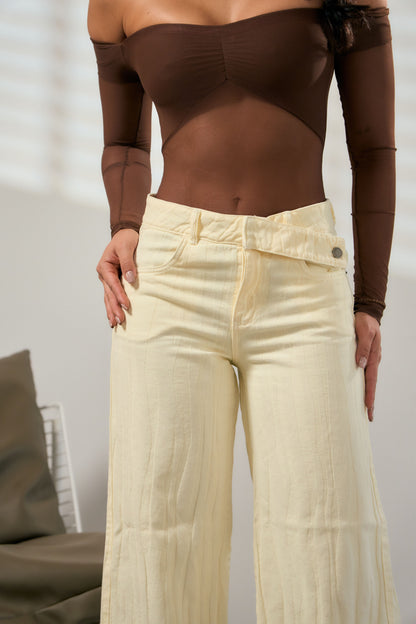 Pantalón wide leg rayas en relieve - REF: 10464