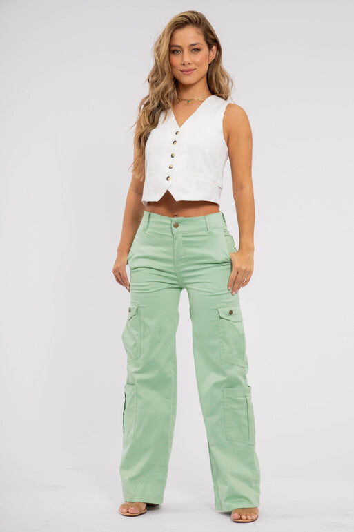 Pantalón Cargo Verde Menta