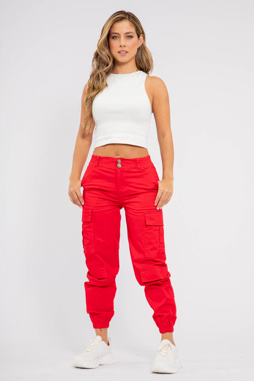 Jogger Cargo en Tono Rojo