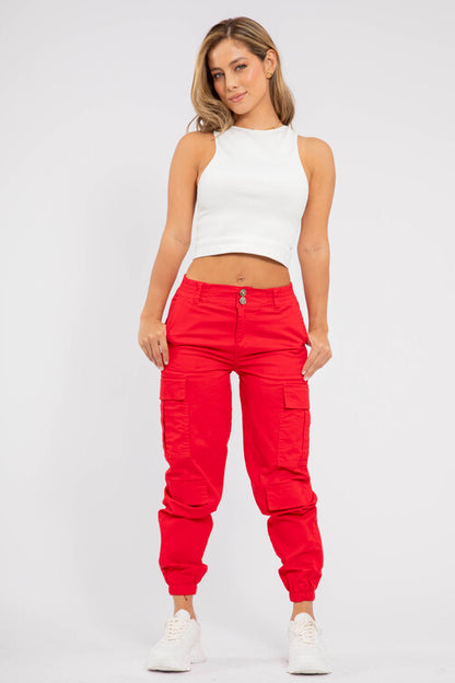 Jogger Cargo en Tono Rojo