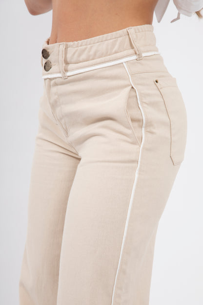 Pantalón wide leg en lino - REF: 10178