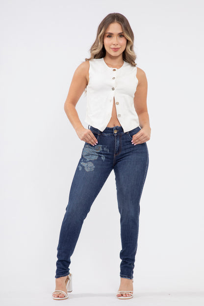 Jean skinny con bordado - REF: 10189