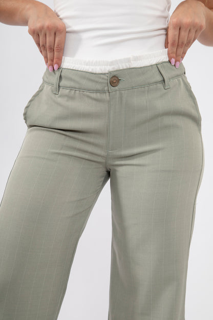 Pantalón de Rayas Doble Pretina
