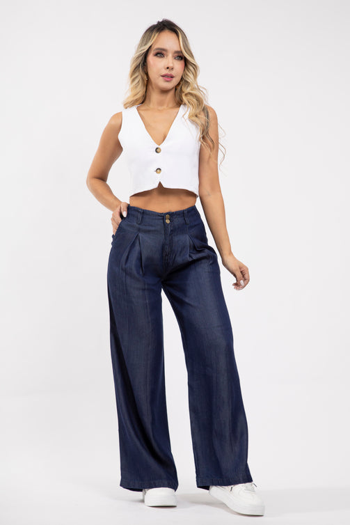 Pantalón Wide Leg en Denim