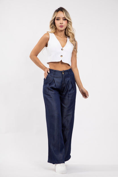 Pantalón Wide Leg en Denim