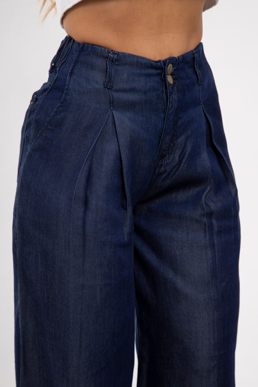 Pantalón Wide Leg en Denim